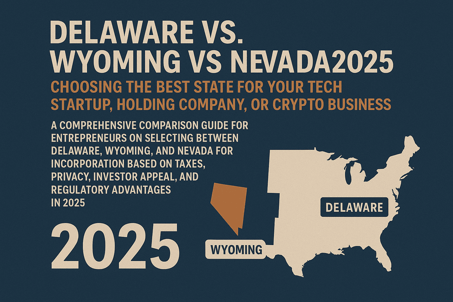 Image for Delaware vs. Wyoming vs. Nevada in 2025: Choosing the Best State for Your Tech Startup, Holding Company, or Crypto Business